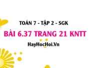 Bài 6.37 trang 21 Toán 7 Tập 2 Kết nối tri thức